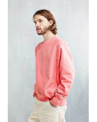 Champion Fleece Reverse Weave Crew-neck Sweatshirt in Pink for Men - Lyst