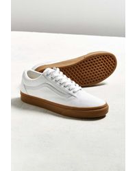 Vans Cotton Old Skool Gum Sole Sneaker in White -