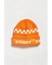 stussy orange beanie