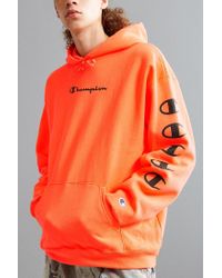 Champion Cotton Repeat Eco Hoodie Sweatshirt in Orange for Men - Lyst