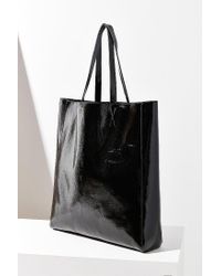 Urban Outfitters Patent Faux Leather Tote Bag in Black | Lyst
