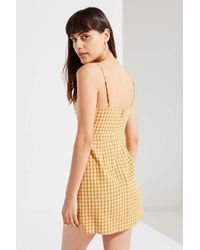 urban outfitters yellow plaid dress