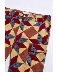 uo geo print corduroy cargo pant