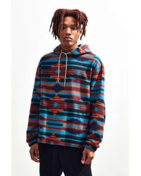 uo patterned polar fleece hoodie sweatshirt
