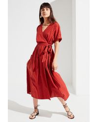 urban outfitters yellow wrap dress