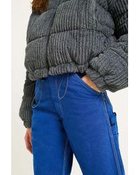 uo charcoal fluffy corduroy puffer jacket