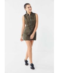 Urban Outfitters Synthetic Uo Bailey O Ring Zip Front Mini Dress In Green Lyst Urban Outfitters Synthetic Uo Bailey O Ring Zip Front Mini Dress In Green Lyst