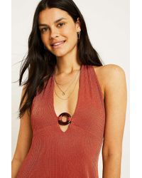 Urban Outfitters Synthetic Uo Jane O Ring Halter Mini Dress In Orange Lyst Urban Outfitters Synthetic Uo Jane O Ring Halter Mini Dress In Orange Lyst