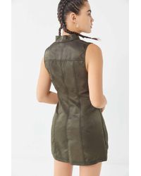 Urban Outfitters Synthetic Uo Bailey O Ring Zip Front Mini Dress In Green Lyst Urban Outfitters Synthetic Uo Bailey O Ring Zip Front Mini Dress In Green Lyst