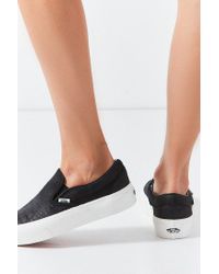van suede slip on platform
