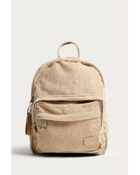 white corduroy backpack