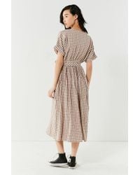 urban outfitters gabrielle linen midi wrap dress