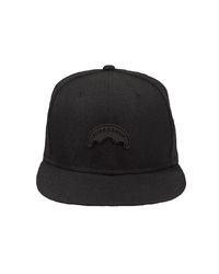Sprayground Black Rubber Shark Snapback Hat for men