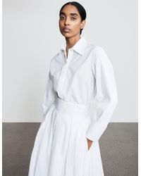 Varana Sofia Pleated Cotton Shirt - White