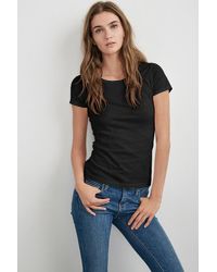 Velvet By Graham & Spencer Black Snoop Classic Jersey Tee