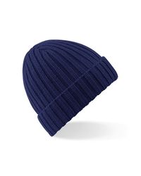 BEECHFIELD® Chunky Ribbed Winter Beanie Hat - Blue