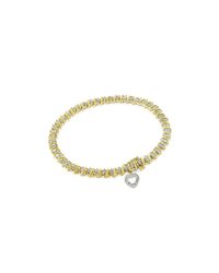 Haus of Brilliance 10k Yellow Gold Over .925 Sterling Silver 2.0 Cttw Diamond Heart Charm 7 Link Bracelet - Black