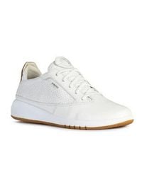 Geox D Aerantis A Lace Up Leather Sneaker in White | Lyst