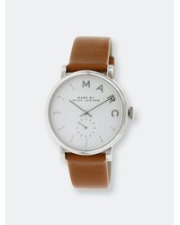 Marc Jacobs Baker White Dial Brown Leather Strap Watch for Women - MBM1265