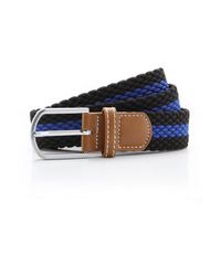 Asquith & Fox Two Color Stripe Braid Stretch Belt - Blue