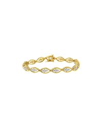 Haus of Brilliance 10k Yellow Gold Plated .925 Sterling Silver 1 Cttw Prong Set Round-cut Diamond Link Bracelet - Black