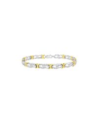 Haus of Brilliance 10k Yellow Gold Plated Sterling Silver 1/4 Cttw Diamond Infinity And X Link Bracelet - Black