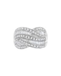 Haus of Brilliance 14kt White Gold Diamond Bypass Band Ring