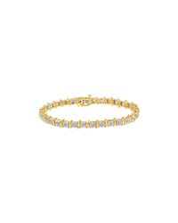 Haus of Brilliance Two-tone 10k Yellow Gold Over .925 Sterling Silver 1.0 Cttw Diamond S-curve Link Miracle-set Tennis Bracelet - Black