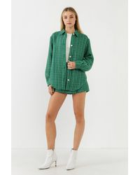 English Factory Tweed Shorts - Green