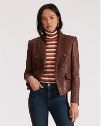 veronica beard leather blazer
