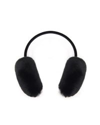 Veronica Beard Black Rabbit Earmuff Glamourpuss