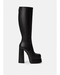 black platform boots heels