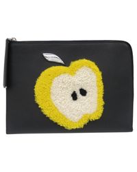 Fendi Black Leather Clutch Bag