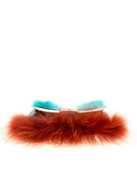 Fendi Blue Multicolour Leather Clutch Bag