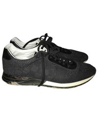 Louis Vuitton Canvas Pre-owned Cloth Low Trainers in Black for Men - Lyst