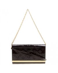 Louis Vuitton Burgundy Patent Leather Clutch Bag in Black - Lyst