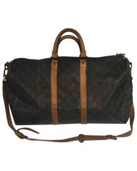 Louis Vuitton Brown Pre-owned Keepall Cloth Travel Bag