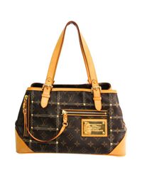 Louis Vuitton Rivets Cloth Handbag in Brown - Lyst