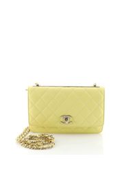 Chanel Yellow Leder Cross Body Tashe