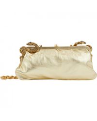 Roberto Cavalli Metallic Pre-owned Leather Clutch Bag