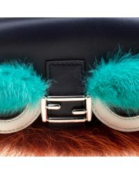 Fendi Blue Multicolour Leather Clutch Bag