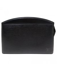 Louis Vuitton Black Leather Clutch Bag