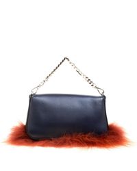 Fendi Blue Multicolour Leather Clutch Bag