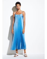Vince Blue Pleated Cami Dress