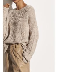 open knit cashmere cable crew
