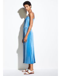 Vince Blue Pleated Cami Dress