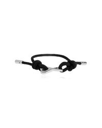 AMI Black Bracelet With Logo Pendant