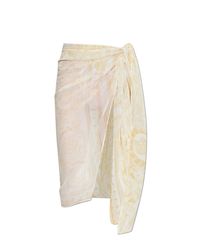Versace White Pareo With 'Barocco' Pattern