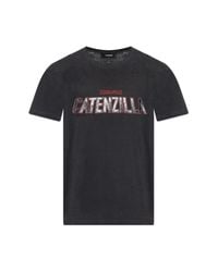 DSquared² Black T-Shirt With Print for men