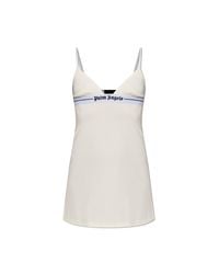 Palm Angels White Short Slip Dress With Straps